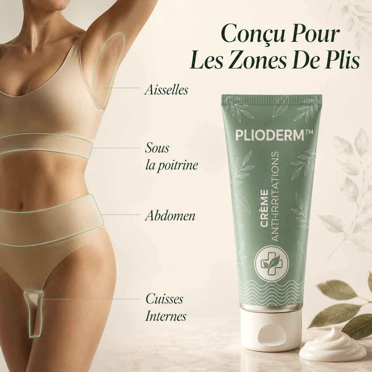 Plioderm™ — Crème Anti-Irritations des Plis Cutanés